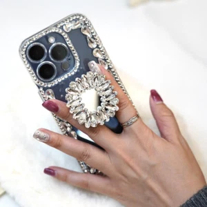 For iPhone 13 14 15 Pro Max Bling Glitter Flower Diamond Phone Case Cover - Picture 1 of 6