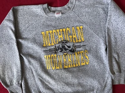 Large Vintage 1991 Michigan Wolverines 50/50 Crew Neck Pullover Sweater - Image 1 of 4