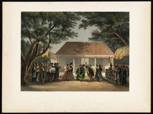Impresión antigua de una fiesta en Batavia de Perelaer (1888) - Imagen 1 de 1