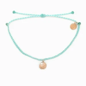 PURA VIDA ROSE GOLD SAND DOLLAR CHARM BRACELET SEAFOAM ‼️SAME DAY FREE SHIP‼️ - Picture 1 of 2