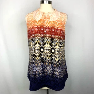 CAbi Womens Love Blouse Ruffle Peter Pan Collar Sleeveless Blouse Size M Medi - Picture 1 of 7