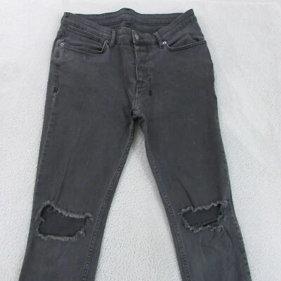 Ksubi Ripped Jeans Mens W34 L32 Black Skinny Button Fly - image 1 of 4