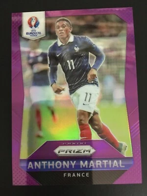 2016 Panini UEFA Euro Prizm Purple Prizm Refractor Rookie Anthony Martial ed/99 - Image 1 of 2