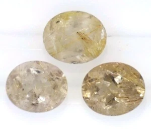 GOLDEN RUTILE QUARTZ 20 x 15 MM OVAL CUT FACET CALIBRATED SOLD PER STONE F-2022 - Picture 1 of 1