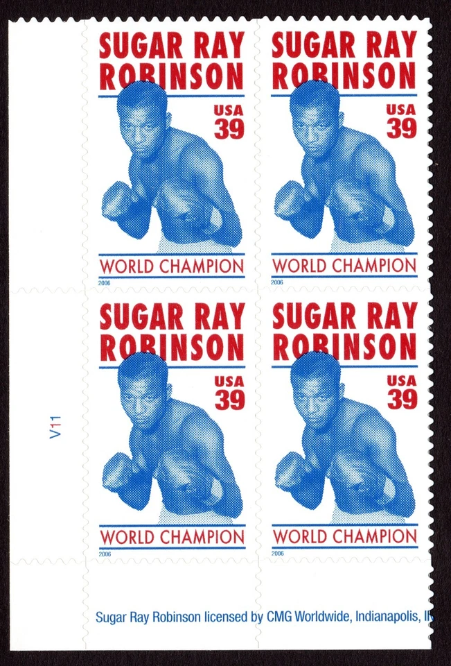 Scott #4020 Sugar Ray Robinson (Boxing) Plate Block of 4 Stamps - MNH - Image 1 of 1