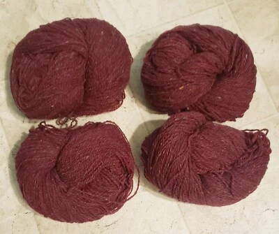 Lote sin marca hilo voluminoso lana color borgoña 7,5 oz Foto 1 de 3