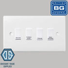 BG White Custom Grid Switch Panel Labelled Kitchen Appliance 4 Gang 
