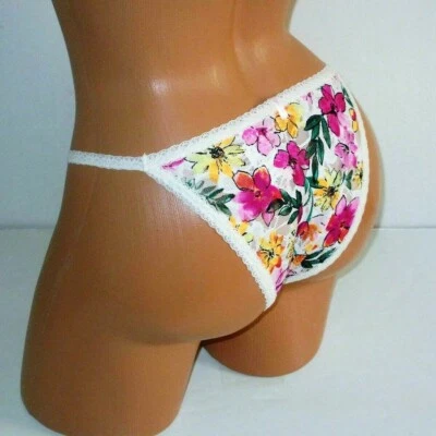 Victoria's Secret PINK Lace High Leg String Bikini Panty SIZE XS S  Floral Lace - Image 1 of 4