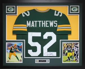 Clay Matthews Autographed and Framed Green Packers Jersey Auto JSA COA - Picture 1 of 5
