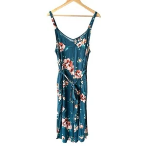 Torrid Cami Culotte Jumpsuit Pants Wide Leg Sleeveless Green Floral Boho Party - Picture 1 of 8