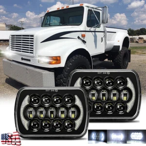 2X 105W 7x6" 5x7" Led Headlights for International Harvester 4700 4800 4900 8100 - Picture 1 of 12