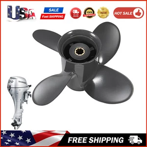 9 1/4 x 10 Aluminum Boat Propeller fit Honda Engines 8-20 HP 8 Spline Tooth, RH - Picture 1 of 6