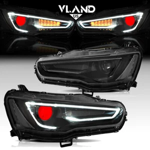 VLAND Demon Eyes LED Headlights For MITSUBISHI Lancer & EVO X 2008-UP DRL Lamps - Picture 1 of 14