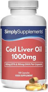 Cod Liver Oil 1000mg | Rich in Omega 3 Fatty Acids | 180 Capsules