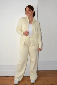 CREAM HIGH NECK ZIP UP TOP/JKT +JOGGING BOTTOM TRACKSUIT SET SIZE 8-10-12-14-16 - Picture 1 of 15