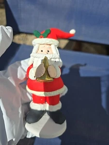 1 Musiker Weihnachtsmann Figur Polymer Clay Concertina Hand Becken Horn - Bild 1 von 5