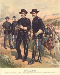 Ogden US Military Uniforms 1888 CAMPAIGN DRESS BRIGADIER GENERAL, ENLISTED print - Picture 1 of 3