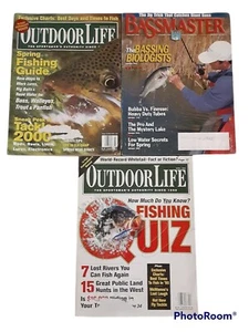  Vintage Fishing Magazine Lot Of 3 Assorted Bassmaster Outdoor Life 1999 Flaw - Picture 1 of 5
