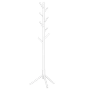 Solid Wood Coat Rack, Free Standing Tree-Shaped Coat Rack with 8 Hooks, 3 Hei... - Picture 1 of 6