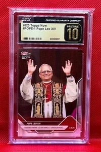 Pope Leo XIV - 2025 Topps Now - 1st American Pope - 🔥CGC 10 PRISTINE🔥 - Picture 1 of 2