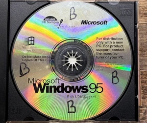 Microsoft Windows 95 Disc For Distribution PC Disc Only w/ Product Key Used - Photo 1/5