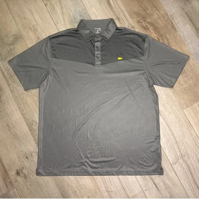 Camisa polo masculina de golfe elástica Augusta National Masters Tech cinza tamanho XXL - Imagem 1 de 4