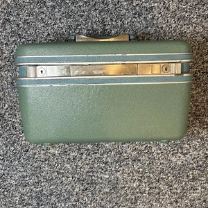 Vintage 1960er Samsonite Silhouette Zugkoffer blau Kosmetik türkis türkis Gepäck - Bild 1 von 11