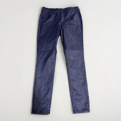 Express Skinny Mid Rise Metallic Womens 8 R Bluish Purple Jeans  29x28 Unstretch - Image 1 of 4