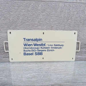Zuglaufschild Transalpin Wien Westbf. Basel SBB - 14x6,5cm - #BC12941 - Picture 1 of 3