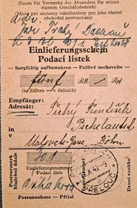 Dachau 1941 Concentration Camp Money Order Receipt Prĕlouč WWII Censor - Picture 1 of 3