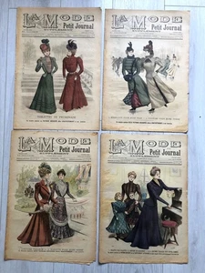 4x Zeitschriften LA MODE DU PETIT JOURNAL Jahr 1898 + 4 Muster + 4 Cut-Out MUSTER - Bild 1 von 9