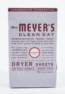 Mrs. Meyer's Clean Day Aromatherapeutic Paper Dryer Laundry Sheets LAVENDER 80ct - Picture 1 of 2