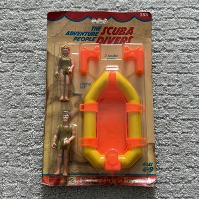 Fisher-Price Adventure People Scuba Divers 1976 de colección #353 NUEVO EN TARJETA RARO Foto 1 de 4