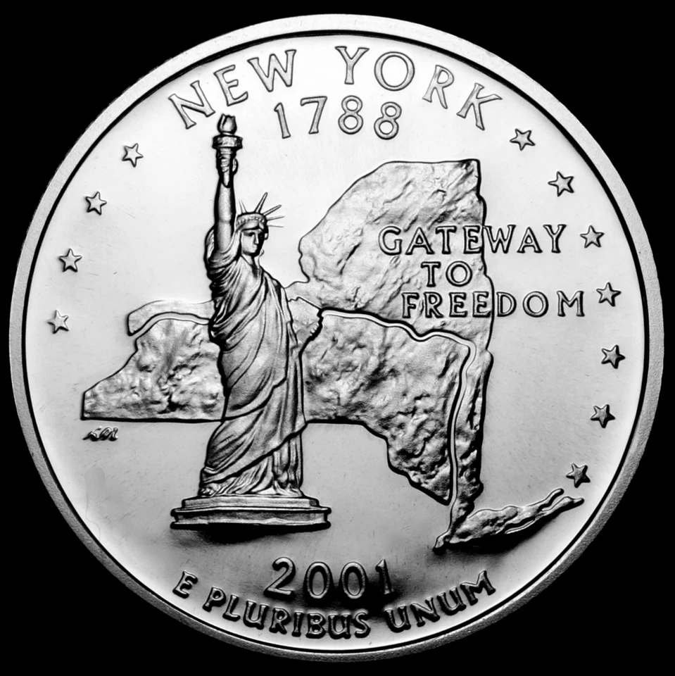 2001 S New York State Gem Clad Proof ~ Statehood Washington Quarter Dollar - Image 1 of 2