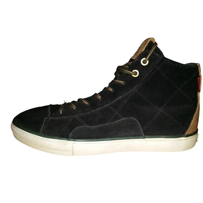 Diamond Supply Co Emerald Hi Top Sneakers Men Sz 8 Black Brown Suede Streetwear - Image 1 of 4