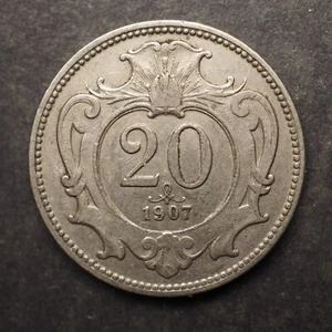 1907 Austria 20 Heller **NICE COIN!** - FREE SHIPPING! M6324 - Picture 1 of 2