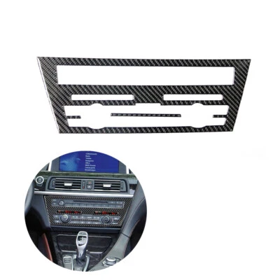 Adhesivo de consola de CD A/C de fibra de carbono 2 piezas para BMW Serie 6 640i 650i M6 Foto 1 de 4