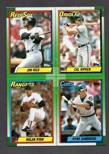 1990 Topps Wax Box Bottom Uncut Ryan Sandberg Rice Ripken - Picture 1 of 2