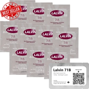 Lalvin 71B Wine Yeast (10 Pack) - Make Wine Cider Mead Kombucha at Home - 5 G Sa - Picture 1 of 12
