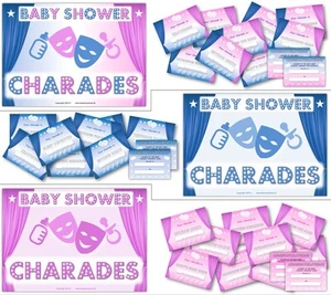 Juegos de fiesta de baby shower - CHARADES DE BABY SHOWER - niño/niña/unisex - Imagen 1 de 4