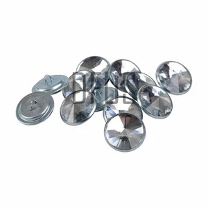 100 x 20mm clear diamante crystal upholstery headboard buttons loop back - Picture 1 of 3
