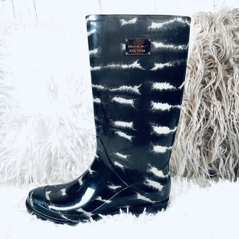 Botas de lluvia Nicole Miller para mujer de día lluvioso usadas precio de venta sugerido por el fabricante 89 USD talla 8 Foto 1 de 4