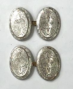 Edwardian Cufflinks PLON Platinum on 14K Gold 4.2 Grams - Antique - Picture 1 of 15
