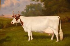Oil Painting repro white milk cow - Ayrshire Cow