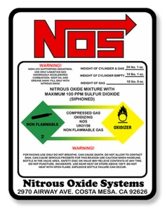 NOS NITRO white sticker vinyle laminé - Picture 1 of 1