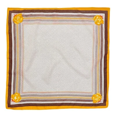 Vintage Polka Dot Scarf 1960s Floral Print Square Pin Dot Ascot Neck Scarf - Image 1 of 4