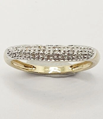 9ct Diamond Wave Band Ring Size M in Yellow Gold QVC - Image 1 of 4