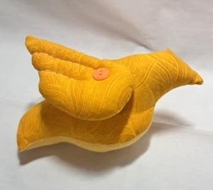 Yellow/Gold, Stuffed, Quilted, Bird Pin Cushion, Doll, Plush, Needle Collector - Picture 1 of 5