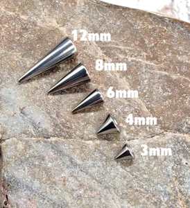 10pcs 16g Replacement Piercing Spikes, barbell spikes, piercing cones, - Picture 1 of 5