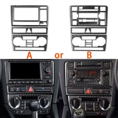 8Pcs Real Carbon Fiber Trim Center Console Panel Set For Audi A3 S3 8P 2006-2007 — 第 1/4 张图片
